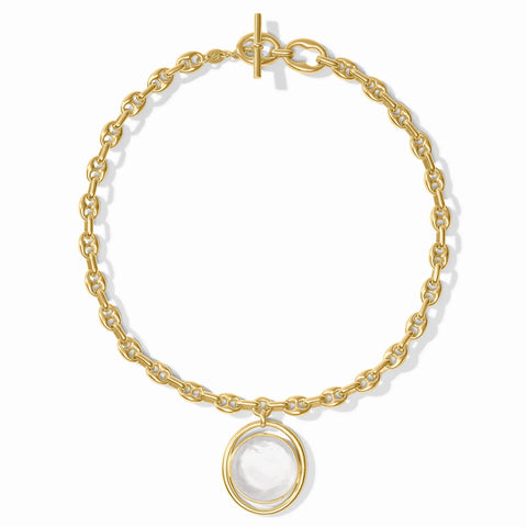 Laguna Statement Necklace in Gold in Iridescent Clear Crystal