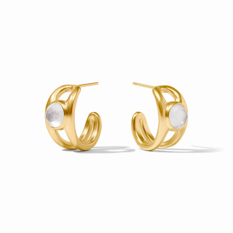 Laguna Stone Hoop in Gold in Iridescent Clear Crystal