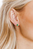 Madison Emerald Gold Flat Back Screw Stud Earrings