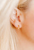 Millie Heart Gold Flat Back Screw Dangle Stud Earrings