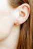 Conley Pink Bow Gold Flat Back Screwback Stud Earrings