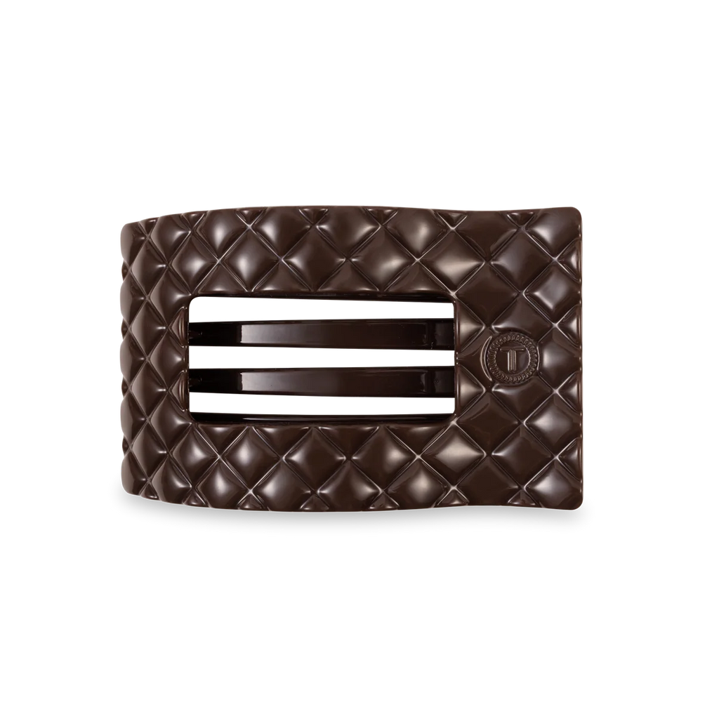 Truly Taupe Quilted Flat Rectangle Hair Clip