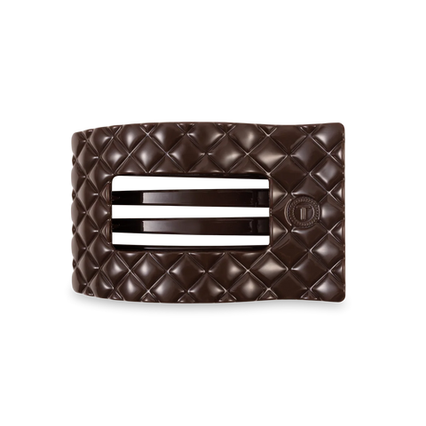 Truly Taupe Quilted Flat Rectangle Hair Clip