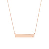 Gold Diamond Bar Engravable Necklace
