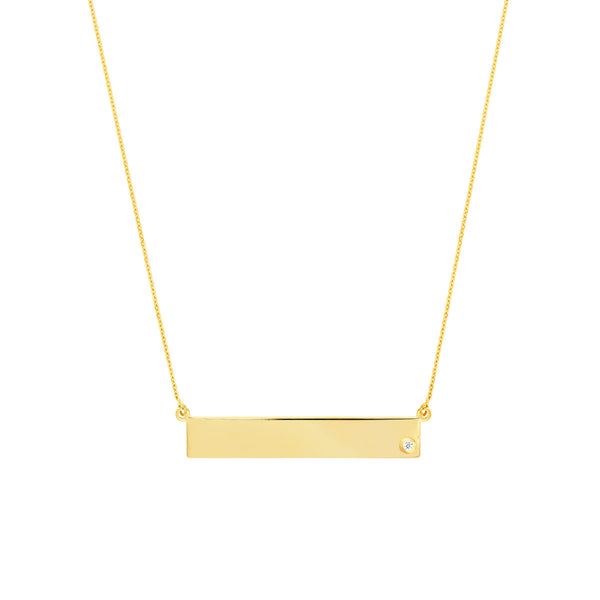 Gold & Diamond Bar Necklace