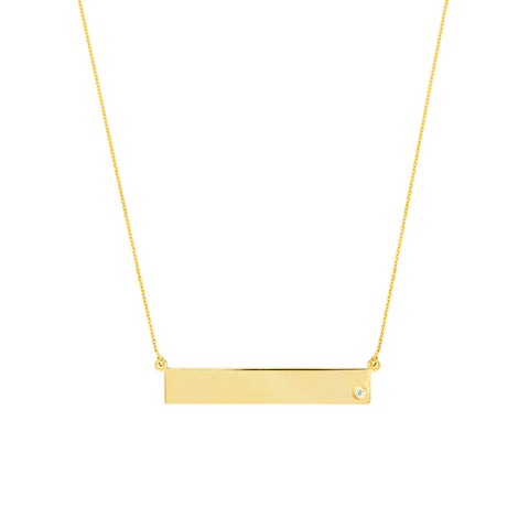 Gold & Diamond Bar Necklace