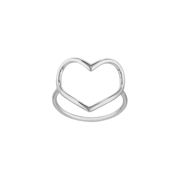 Open Heart Ring in Sterling Silver