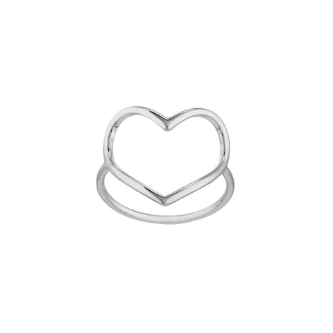 Open Heart Ring in Sterling Silver