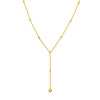 Beaded Gold Chain Lariat Necklace