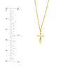 Puffy Gold Cross Pendant Necklace