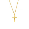 Puffy Gold Cross Pendant Necklace