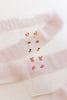 Conley Pink Bow Gold Flat Back Screwback Stud Earrings