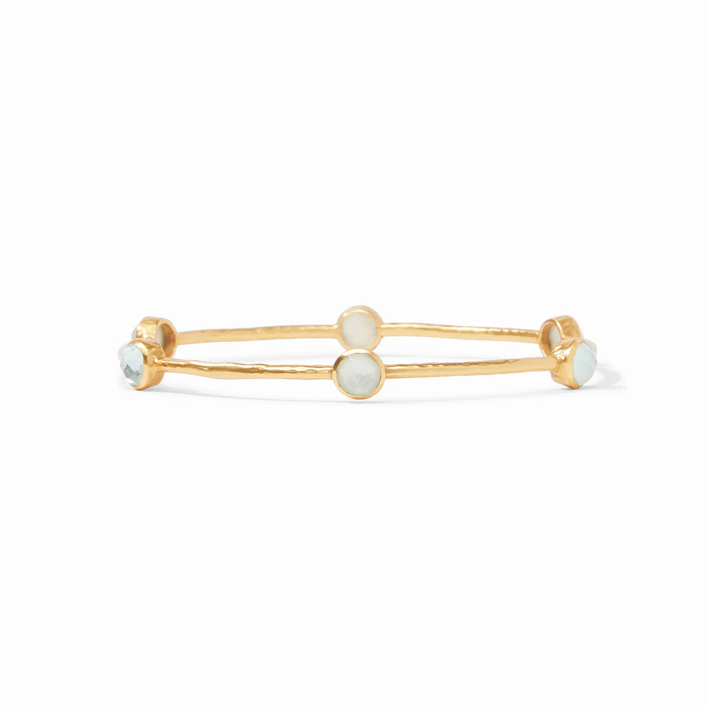 Milano Luxe Bangle - Gold - Iridescent Aquamarine