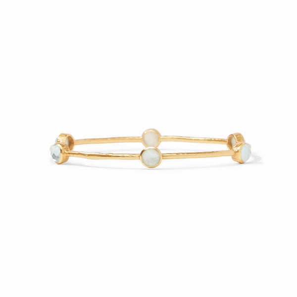 Milano Luxe Bangle - Gold - Iridescent Aquamarine