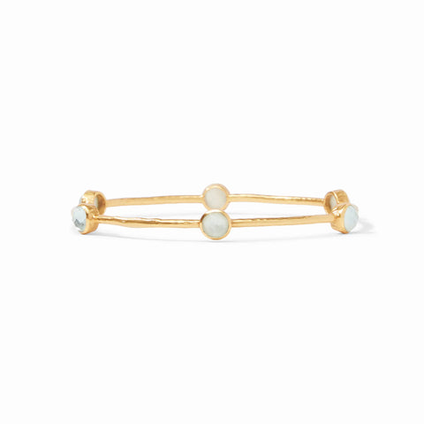Milano Luxe Bangle - Gold - Iridescent Aquamarine