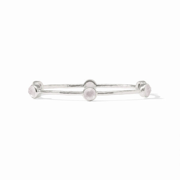 Milano Luxe Bangle in Silver Iridescent Clear Crystal