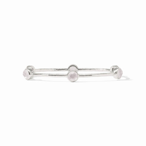 Milano Luxe Bangle in Silver Iridescent Clear Crystal