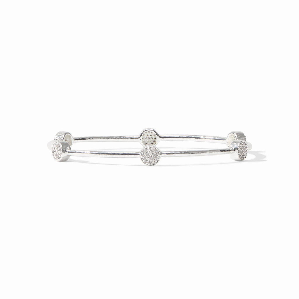 Milano Luxe Silver Bangle in Pave Cubic Zirconia