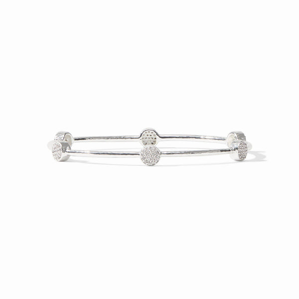 Milano Luxe Silver Bangle in Pave Cubic Zirconia