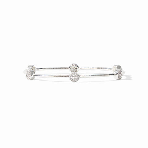 Milano Luxe Silver Bangle in Pave Cubic Zirconia