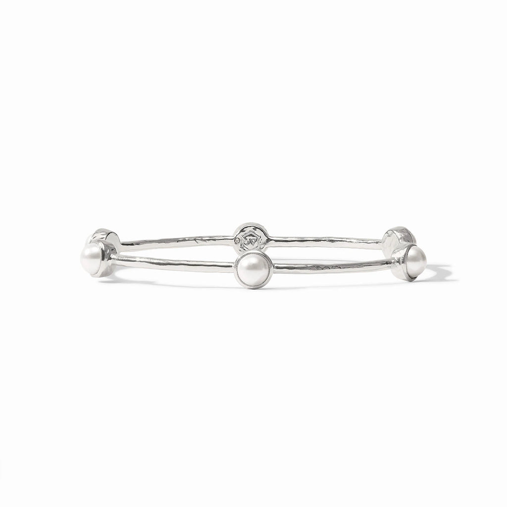 Milano Luxe Silver Bangle in Pearl