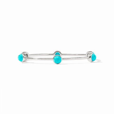 Milano Luxe Gold Bangle in Silver Turquoise Blue