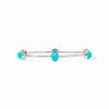 Milano Luxe Gold Bangle in Silver Turquoise Blue