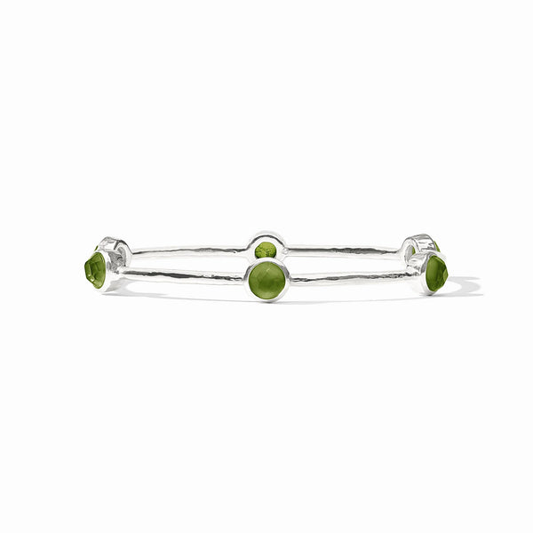 Milano Luxe Silver Bangle in Iridescent Palmetto Green