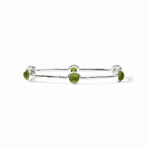 Milano Luxe Silver Bangle in Iridescent Palmetto Green