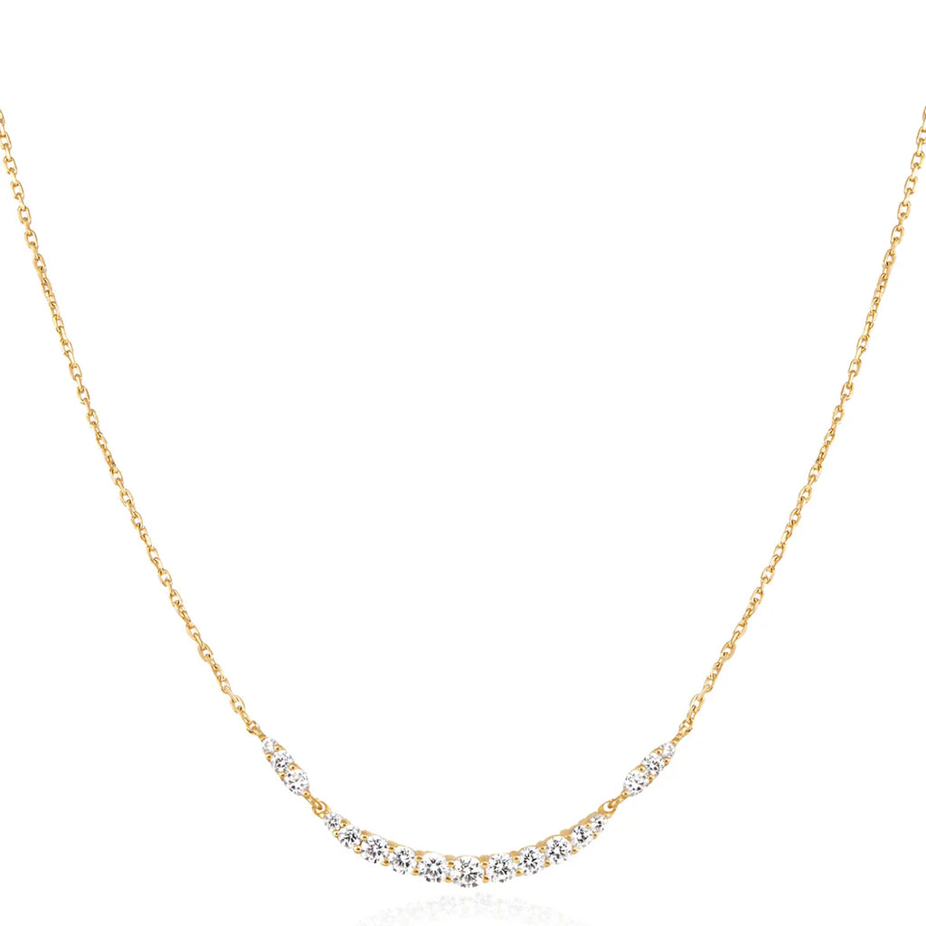 Gold Arc Pavé Necklace