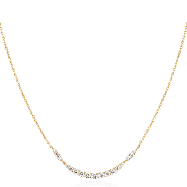 Gold Arc Pavé Necklace