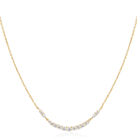 Gold Arc Pavé Necklace