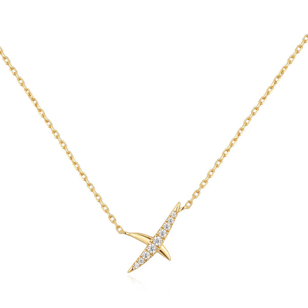 Gold Kiss Pavé Necklace