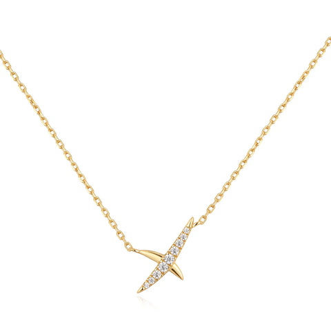 Gold Kiss Pavé Necklace