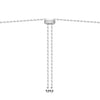 Silver Freshwater Pearl and White Cubic Zirconia Bezel Set Slider Necklace