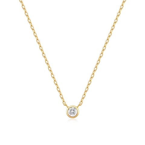 Round Solitaire Cubic Zirconia Necklace