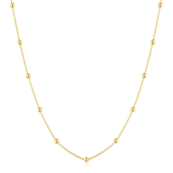 Gold Beaded Chain Necklace
