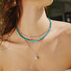 Two-Tone Eight-Pointed Star Signet Necklace