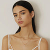 Gold Sparkling Bezel Cubic Zirconia Station Necklace