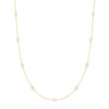 Gold Shell Pearl Station Chain Necklace