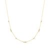 Gold Sparkling Bezel Cubic Zirconia Station Necklace