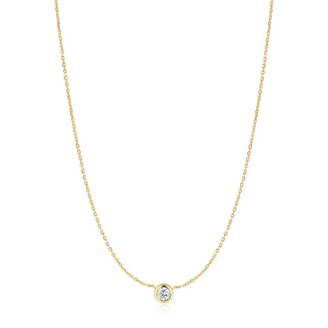 Gold Just You CZ Solitare Necklace