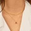 Gold Crimson Solitare Necklace