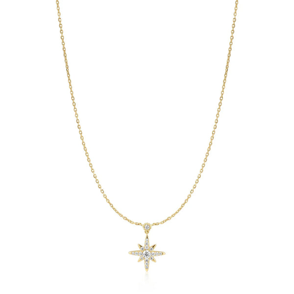Gold Sparkling Nova Star Necklace