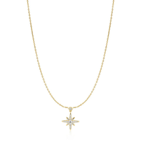 Gold Sparkling Nova Star Necklace
