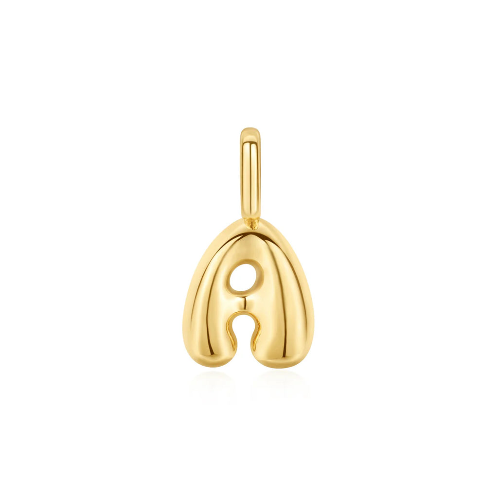 Gold Puffy Initial Charm