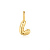 Gold Puffy Initial Charm
