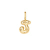 Gold Puffy Initial Charm