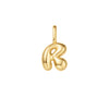 Gold Puffy Initial Charm