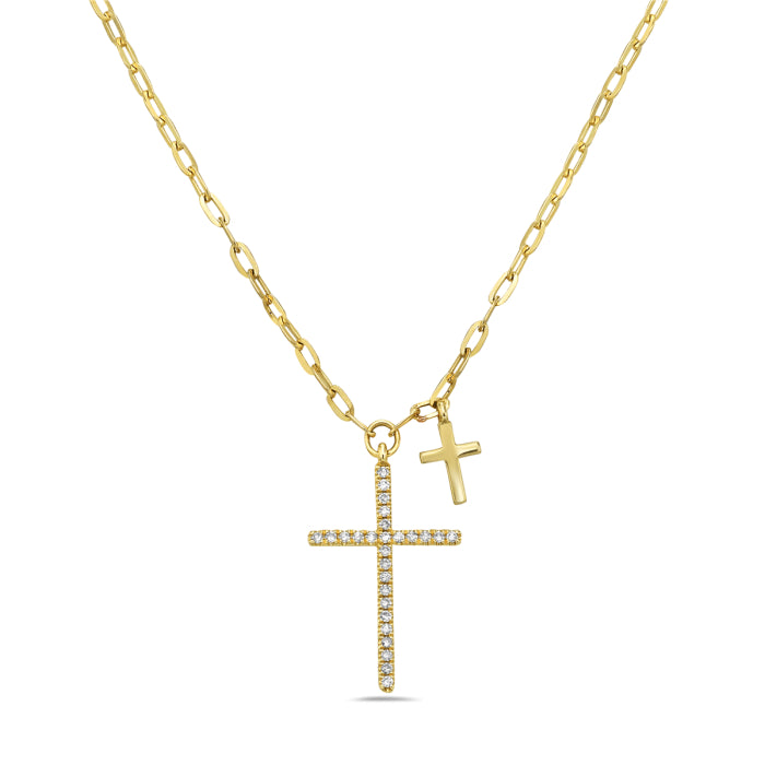 Amelia Double Cross Diamond Necklace